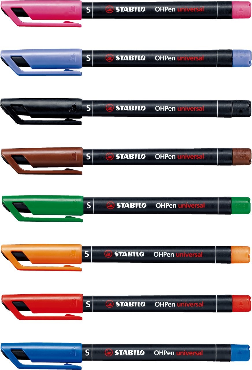 STABILO OHPen Marcatore Permanente Blu 0,4 mm Punta Superfine - Ideale per Superfici Lisce - Confezione da 10 Pezzi