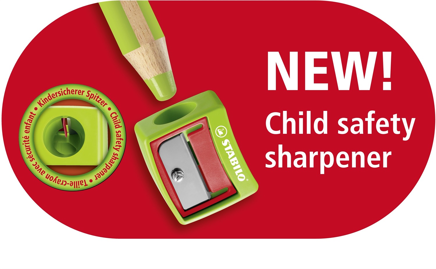 STABILO 4548/12 Temperamatite per Woody 3 in 1 - 1 Foro da 10mm, Acciaio Inossidabile, Blu, Design Translucido