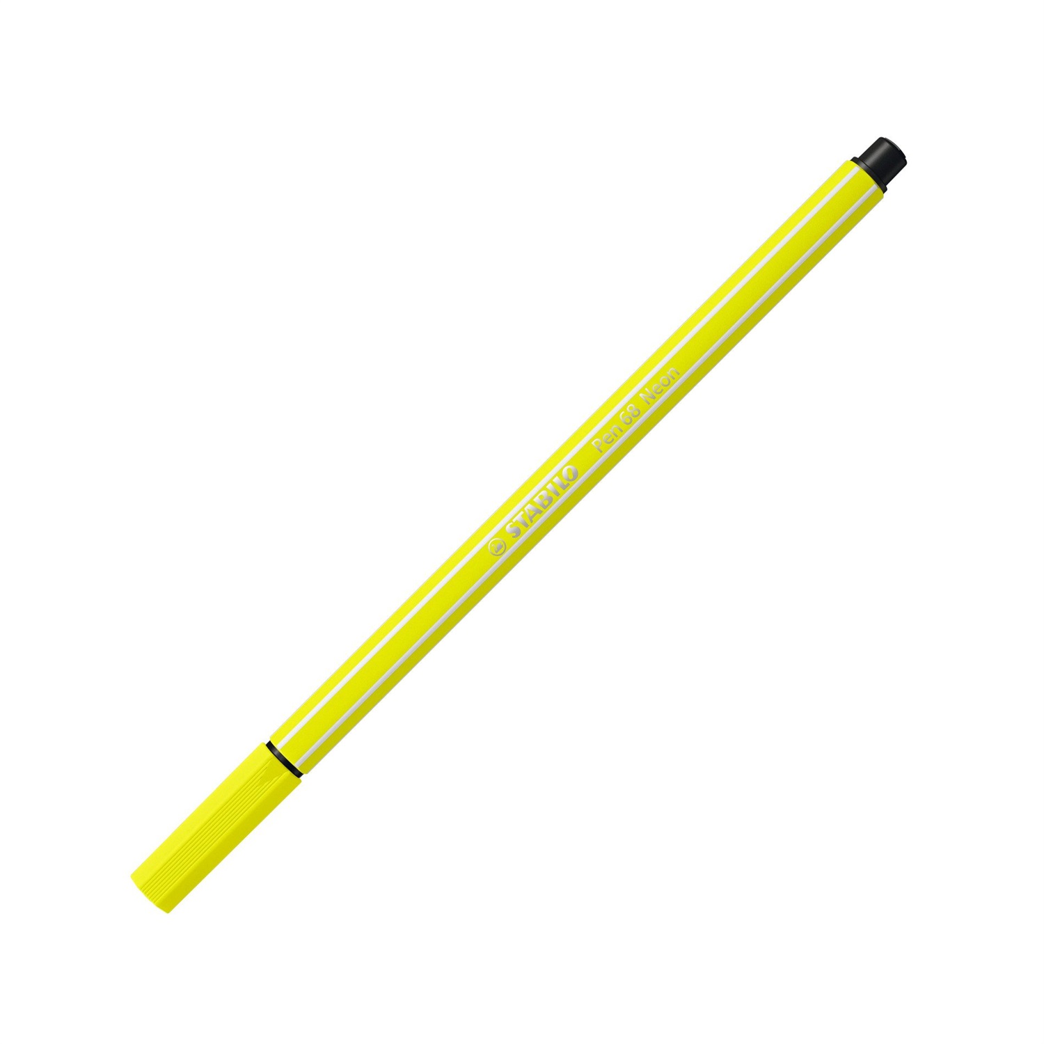 STABILO Pen 68 Pennarello Giallo Fluo 1 mm - Inchiostro a Base d'Acqua, Resistente fino a 24 Ore