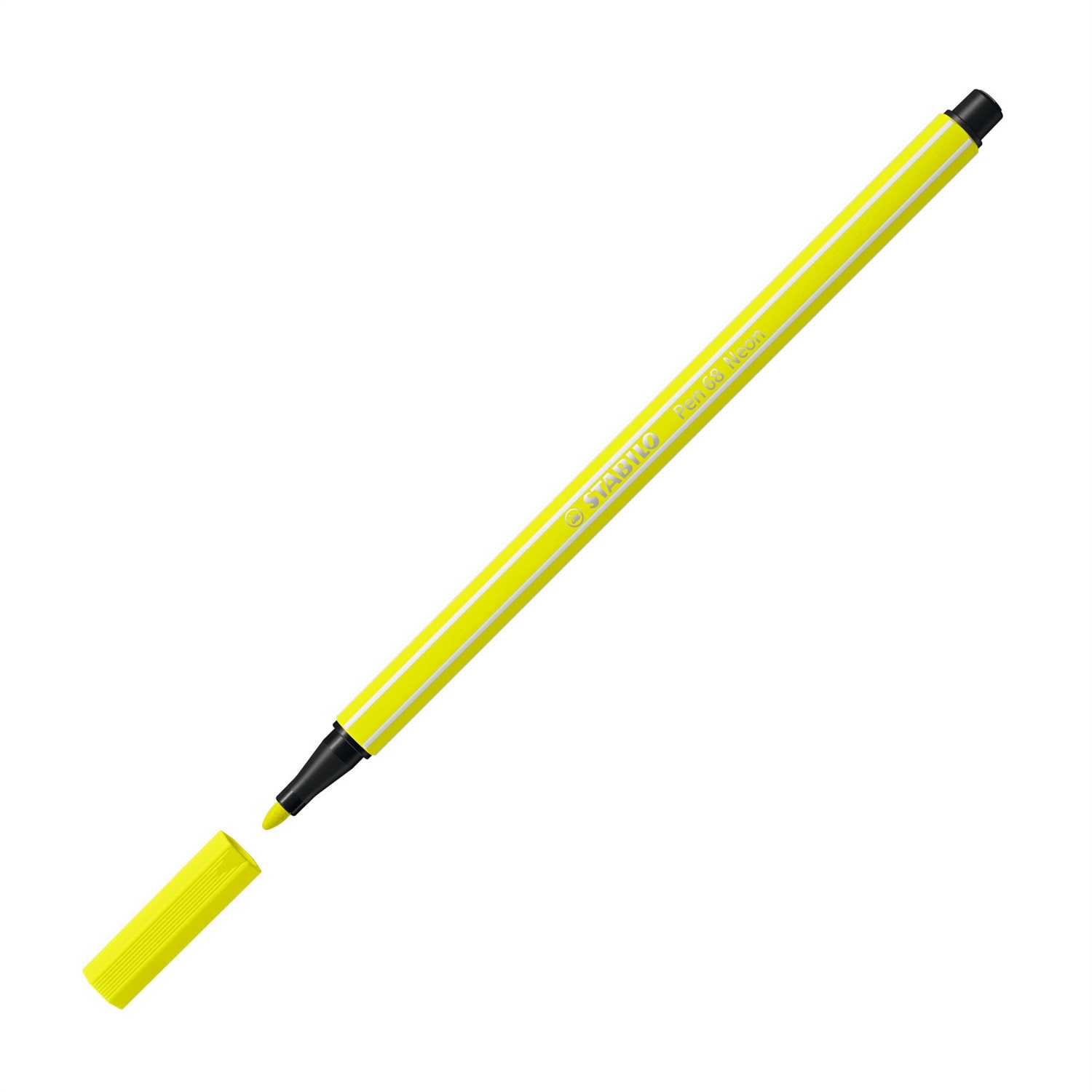 STABILO Pen 68 Pennarello Giallo Fluo 1 mm - Inchiostro a Base d'Acqua, Resistente fino a 24 Ore
