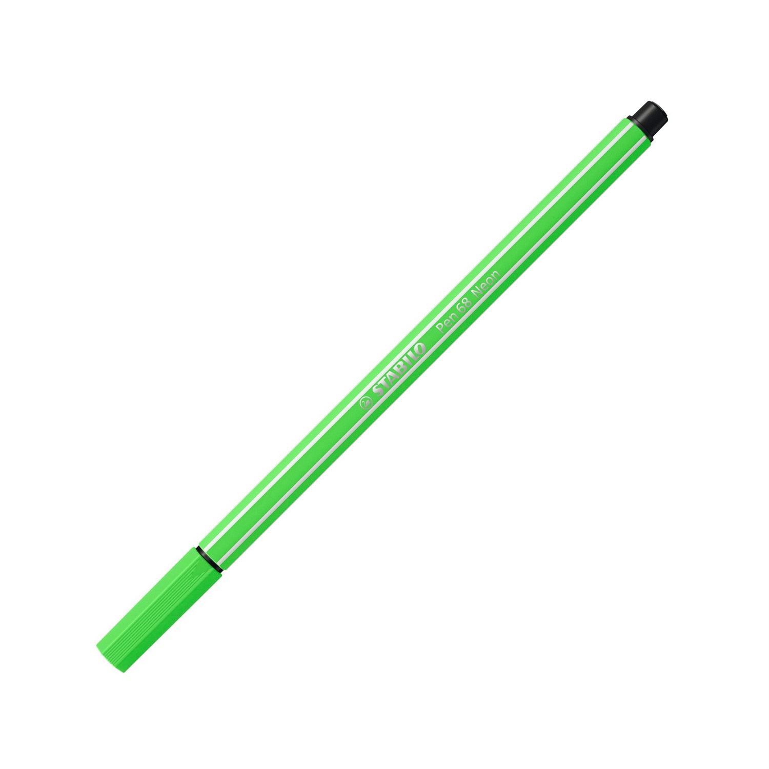 STABILO Pennarello Pen 68 Verde Neon 033 - Punta Media 1 mm, Acquarellabile, Inchiostro Inodore, Conf. 10 Pezzi