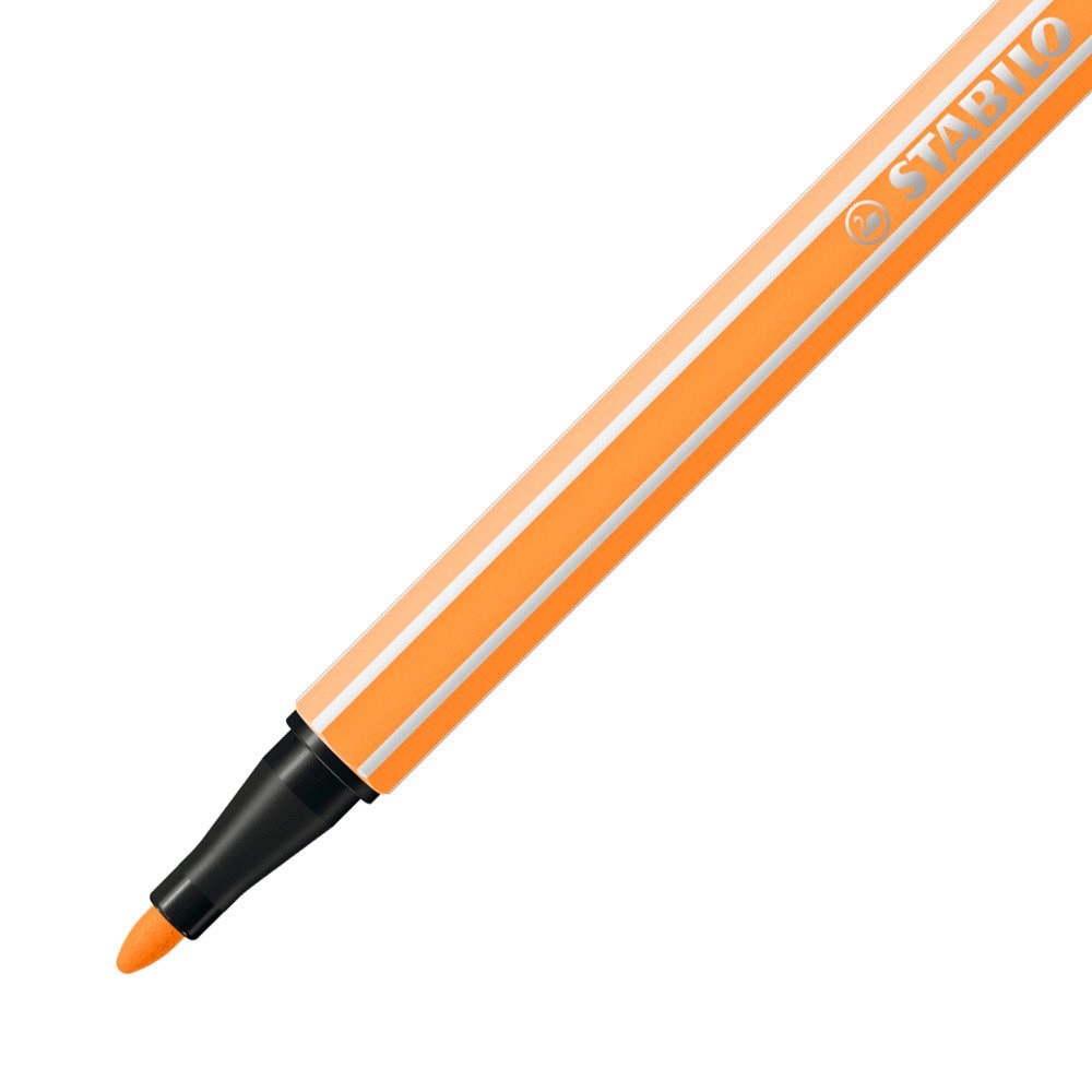STABILO Pen 68 Pennarello Arancione Neon 054 - Punta Media 1 mm, Acquarellabile, Inchiostro a Base d'Acqua
