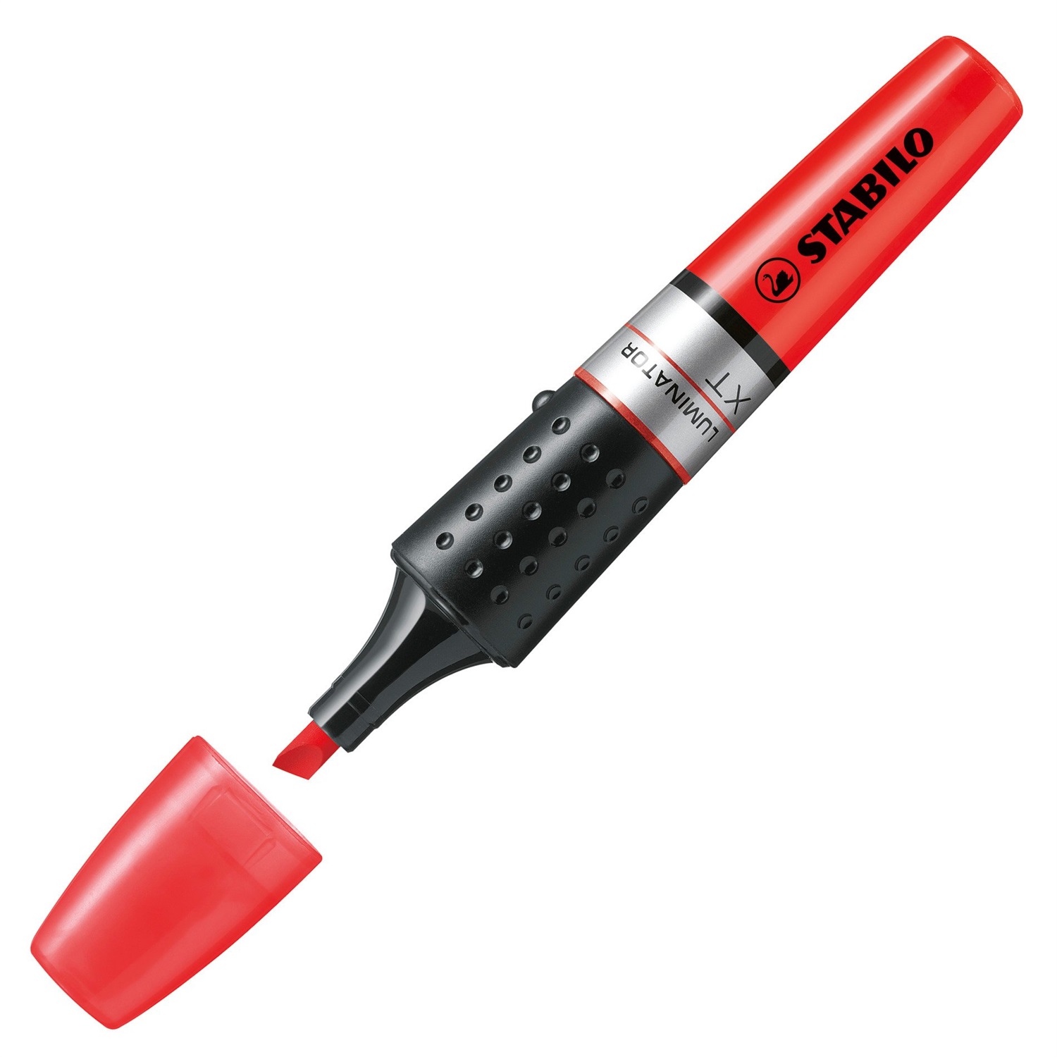 STABILO Luminator Evidenziatore Rosso con Punta Smussata, Doppio Tratto (2 5 mm), Tecnologia Anti-Dry-Out