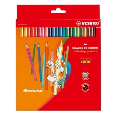 Stabilo Matite Colorate - Astuccio da 24 pezzi (20 base 4 fluo) - Colori Assortiti, Mina 2,5 mm