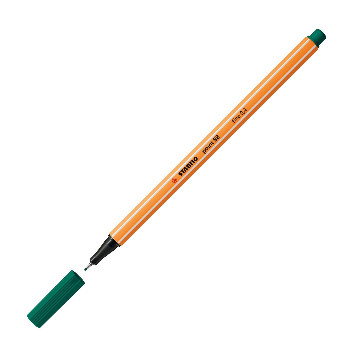 STABILO Fineliner Point 88® 0,4 mm Verde Pino 88/53 - Pennarello con Punta Rinforzata in Metallo, Cappuccio Ventilato e Lunga Durata