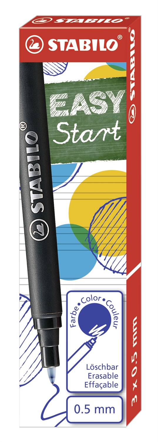 STABILO EASYoriginal Refill Blu - Cartuccia per Penna Sferografica Ergonomica - Tratto Medio (0,5 mm) - Confezione da 3 Pezzi