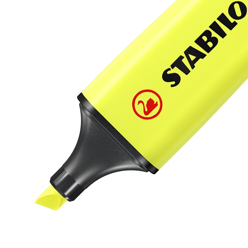Stabilo BOSS ORIGINAL Evidenziatore Giallo - Confezione da 10 - Tratto 2-5 mm - Tecnologia Anti-Dry-Out