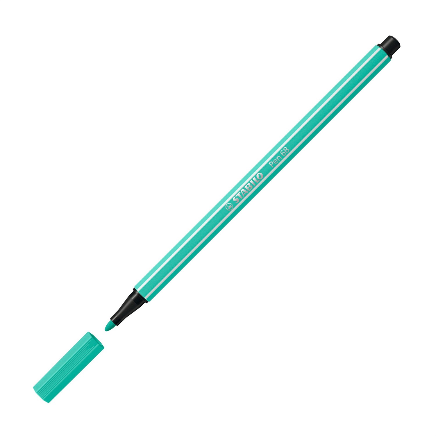 STABILO Pennarello Pen 68 Verde Ghiaccio 13 - Punta Media 1 mm, Acquarellabile, Inchiostro Inodore