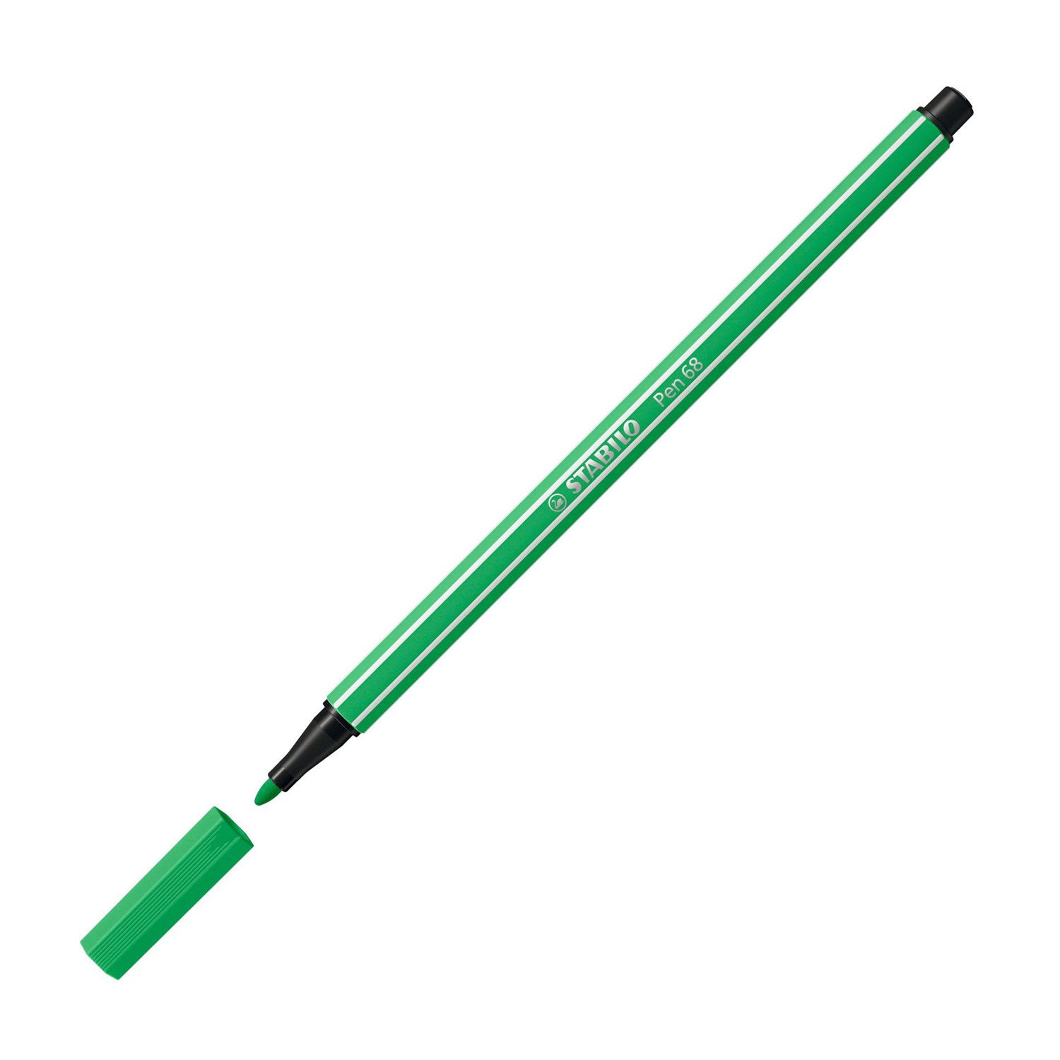 STABILO Pennarello Pen 68 - Verde Menta/Smeraldo Chiaro, Punta Media 1 mm, Acquarellabile, Inchiostro Inodore