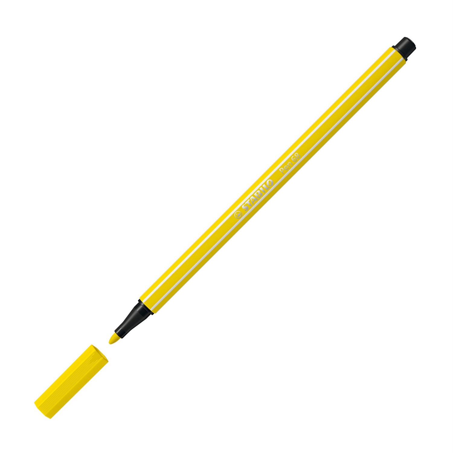 STABILO Pen 68 Pennarello Giallo Limone 1 mm - Alta Qualità, Acquarellabile, Punta in Fibra