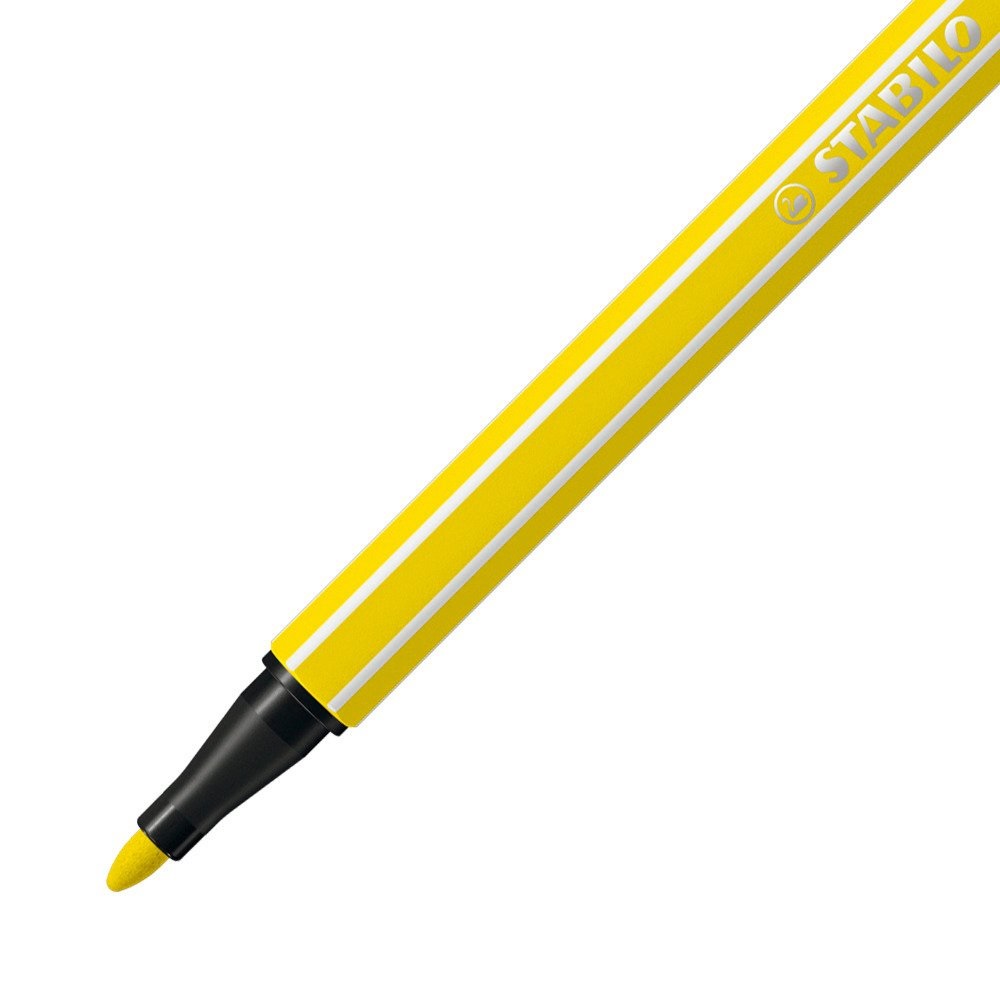 STABILO Pen 68 Pennarello Giallo Limone 1 mm - Alta Qualità, Acquarellabile, Punta in Fibra