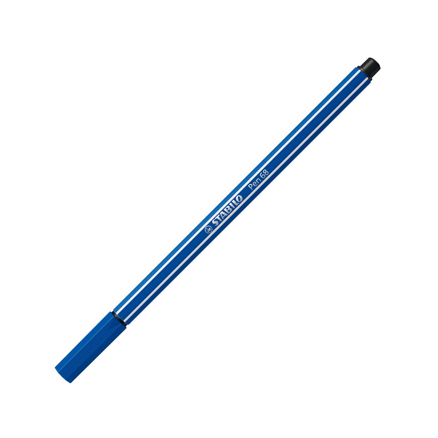 STABILO Pen 68 Pennarello Blu Oltremare 1 mm - Punta Media in Fibra Indeformabile, Acquarellabile, Inchiostro Inodore
