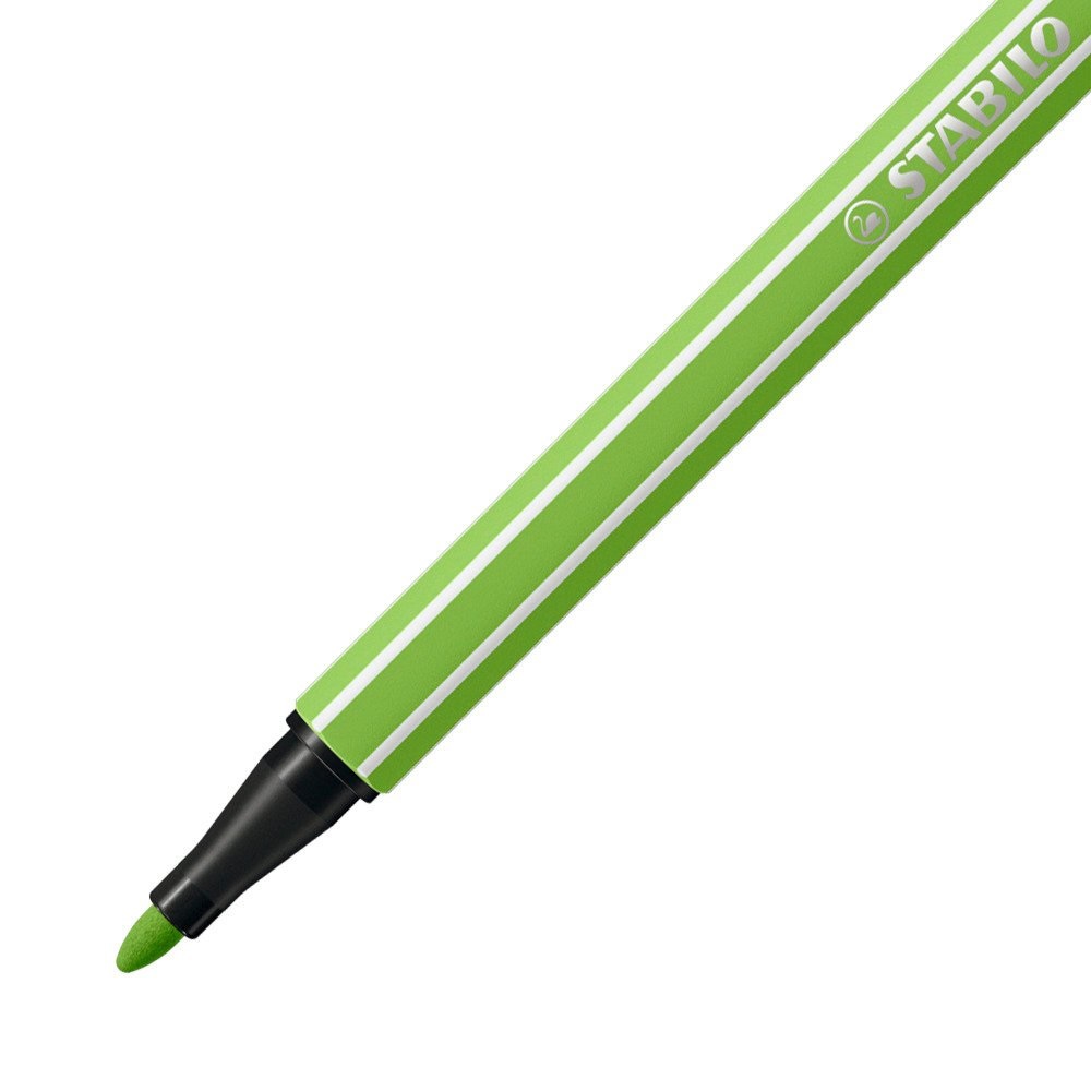 STABILO Pen 68 Pennarello Verde Chiaro 1 mm Punta Media - Acquarellabile, Inchiostro Inodore