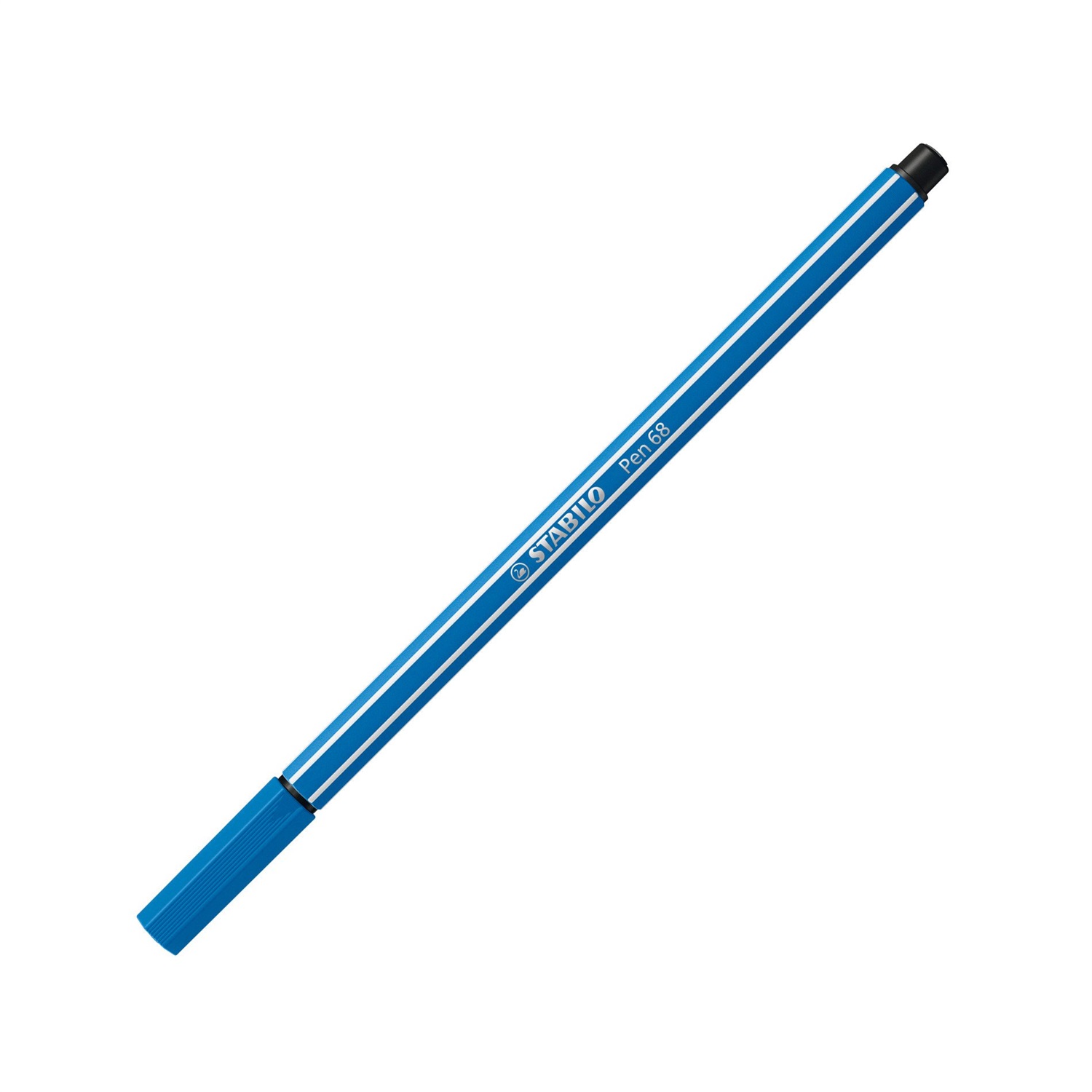STABILO Pen 68 Pennarello Blu Scuro 1 mm - Alta Qualità, Acquarellabile, Punta Media in Fibra