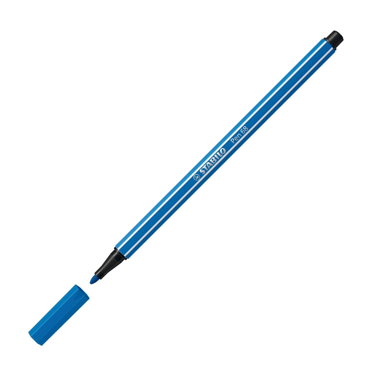 STABILO Pen 68 Pennarello Blu Scuro 1 mm - Alta Qualità, Acquarellabile, Punta Media in Fibra