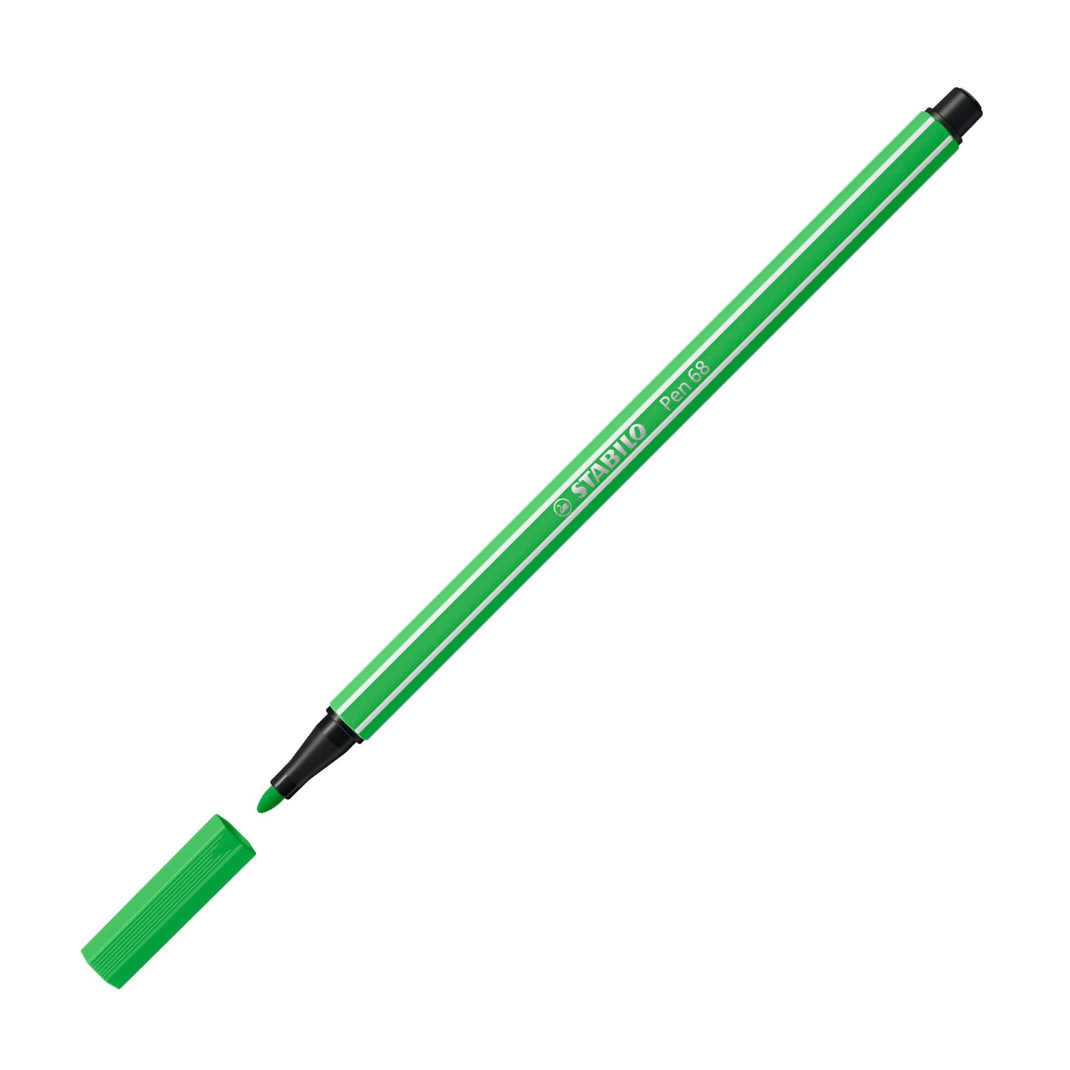 STABILO Pen 68 - Pennarello Verde Foglia 43, Punta Media 1 mm, Acquarellabile, Inchiostro a Base d'Acqua