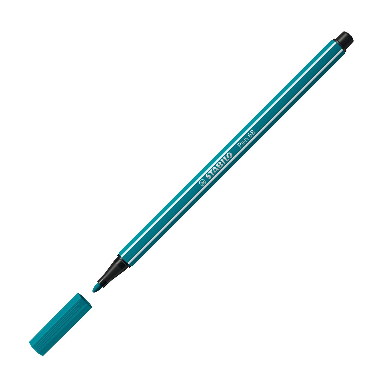 STABILO Pen 68 Pennarello Blu Turchese 1 mm - Punta in Fibra, Inchiostro a Base d'Acqua, Resistente fino a 24 Ore