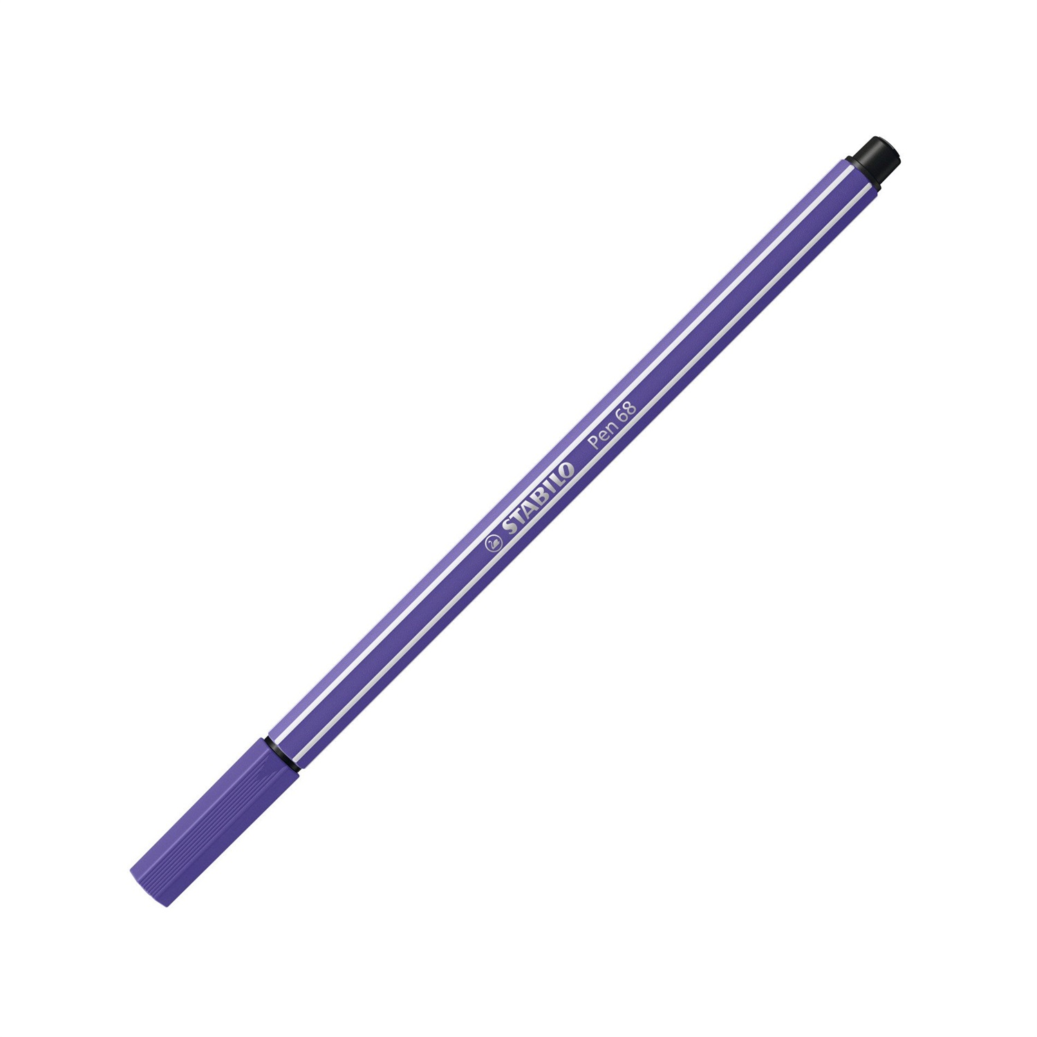 STABILO Pen 68 Pennarelli Viola 1 mm con Punta in Fibra, Inchiostro a Base d'Acqua e Cappuccio Ventilato