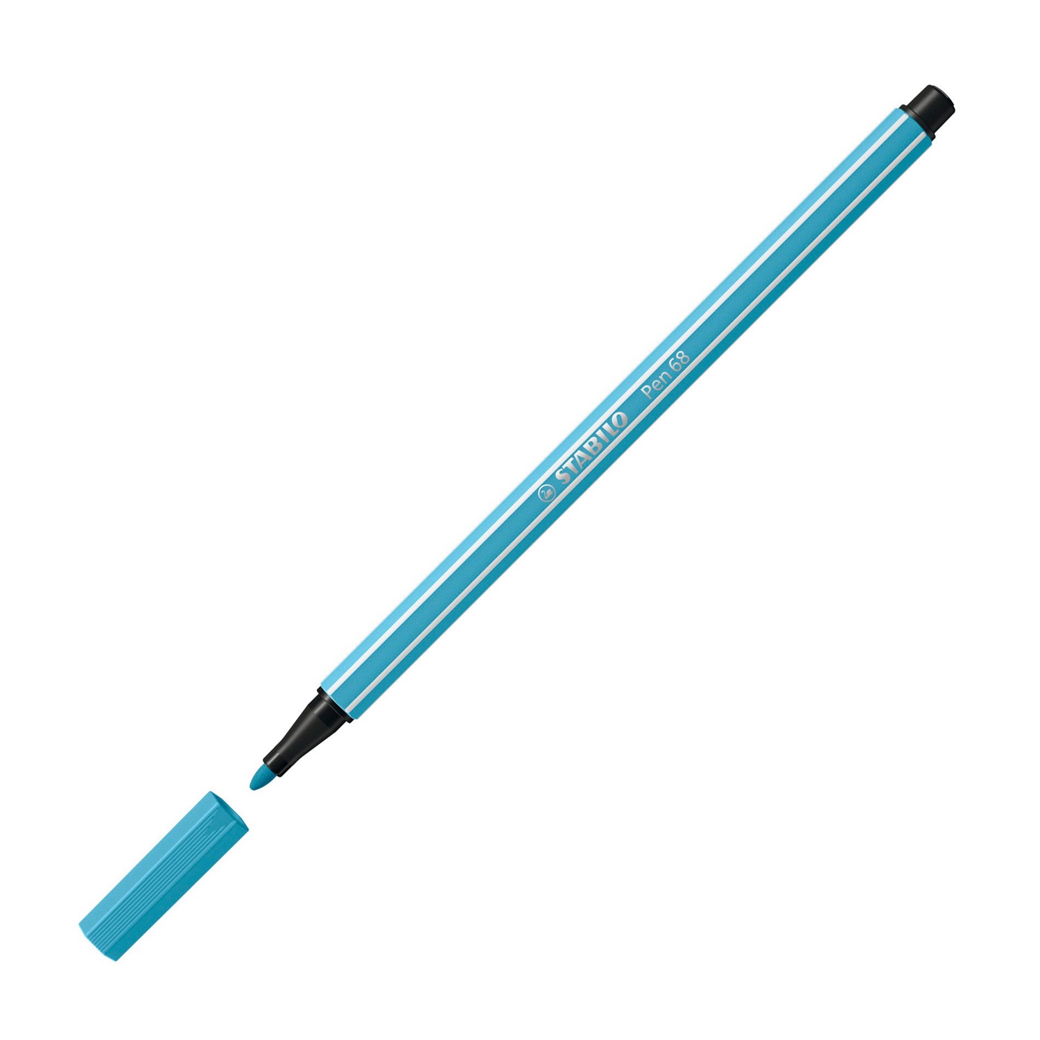 STABILO Pen 68 Pennarello Blu 1 mm - Punta in Fibra, Acquarellabile, Resistente fino a 24 ore