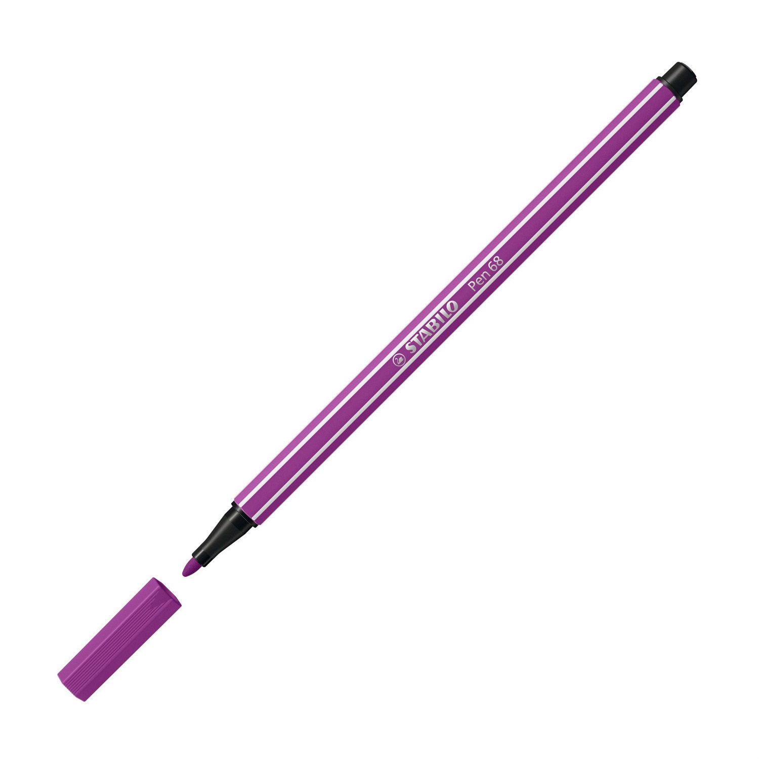 STABILO Pen 68 Pennarello Lilla 1 mm Punta Media - Acquarellabile, Inchiostro a Base d'Acqua, Cappuccio Ventilato
