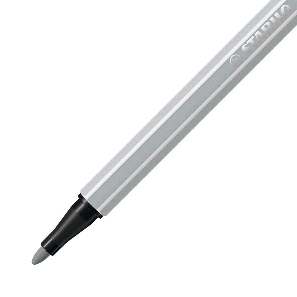 STABILO Pen 68 - Pennarello Grigio Chiaro 94, Punta Media 1 mm, Inchiostro a Base d'Acqua, Acquarellabile
