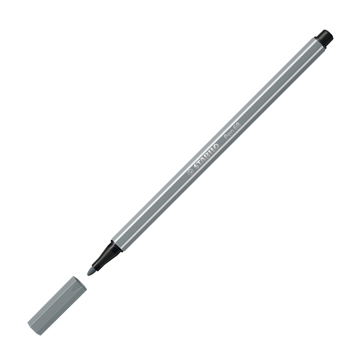 STABILO Pen 68 Pennarello Grigio Freddo Medio 1 mm - Punta in Fibra, Inchiostro a Base d'Acqua, Acquarellabile