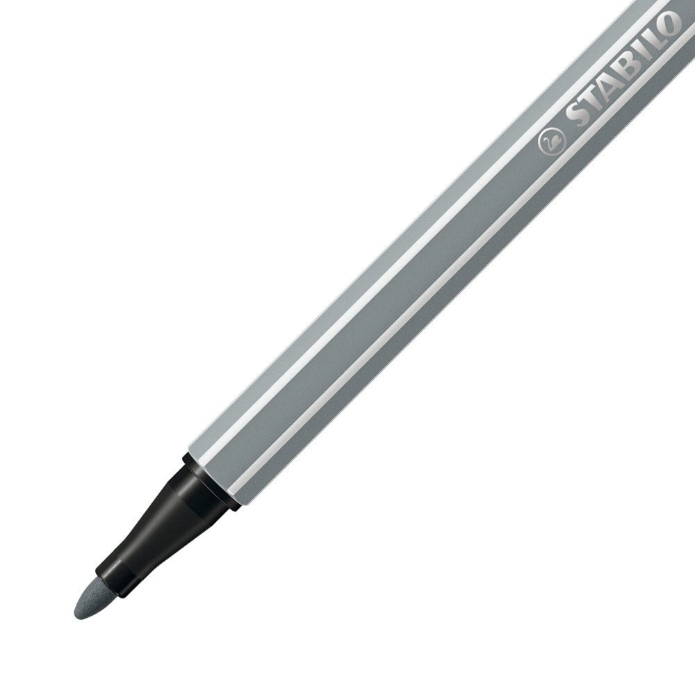 STABILO Pen 68 Pennarello Grigio Freddo Medio 1 mm - Punta in Fibra, Inchiostro a Base d'Acqua, Acquarellabile
