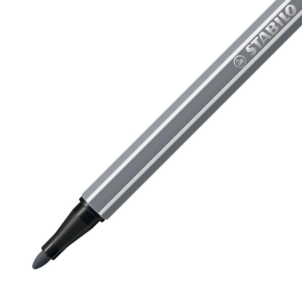 STABILO Pen 68 - Pennarello Grigio Scuro, Punta Media 1 mm, Set di 10 Pezzi