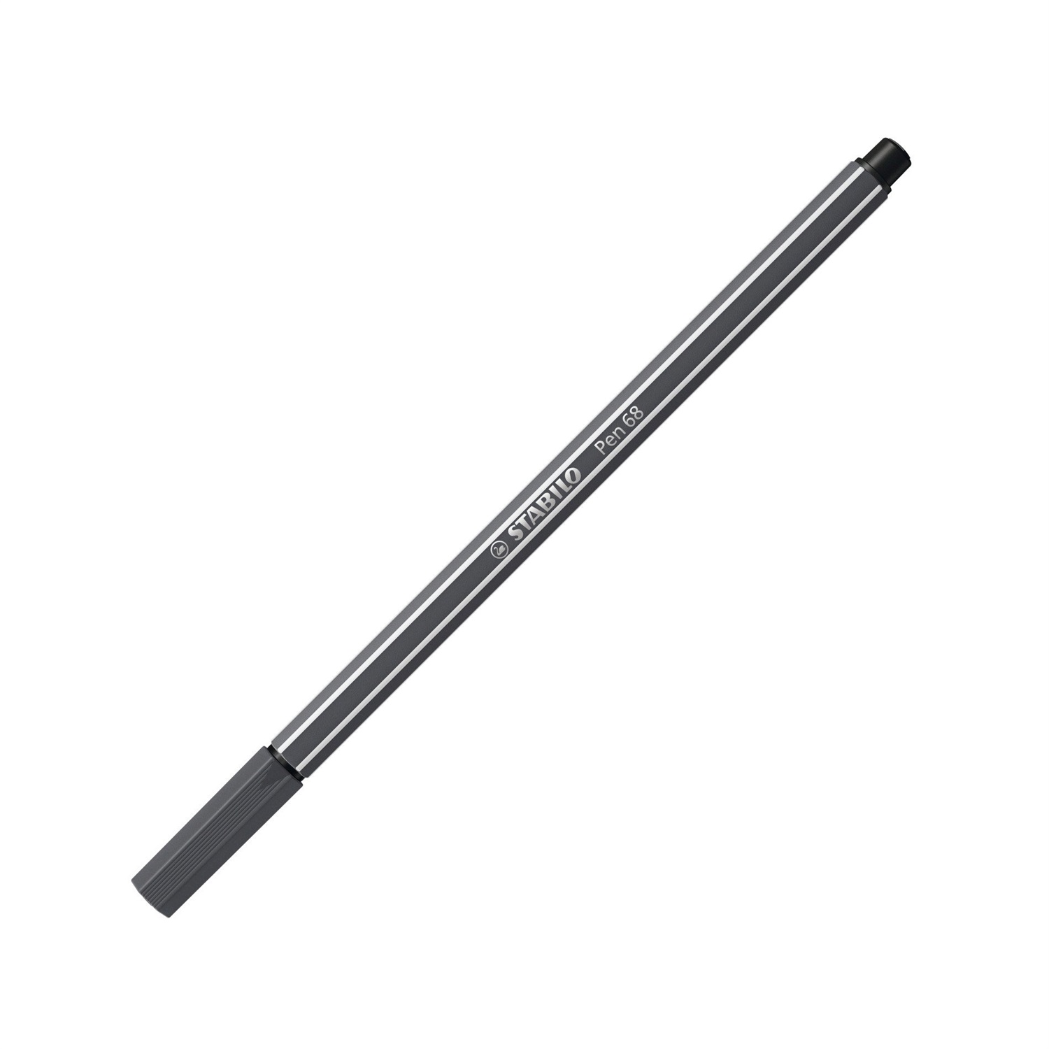 STABILO Pen 68 Pennarello a Punta Media Grigio Freddo Profondo 1 mm - Inchiostro a Base d'Acqua, Acquarellabile, Resistente fino a 24 Ore