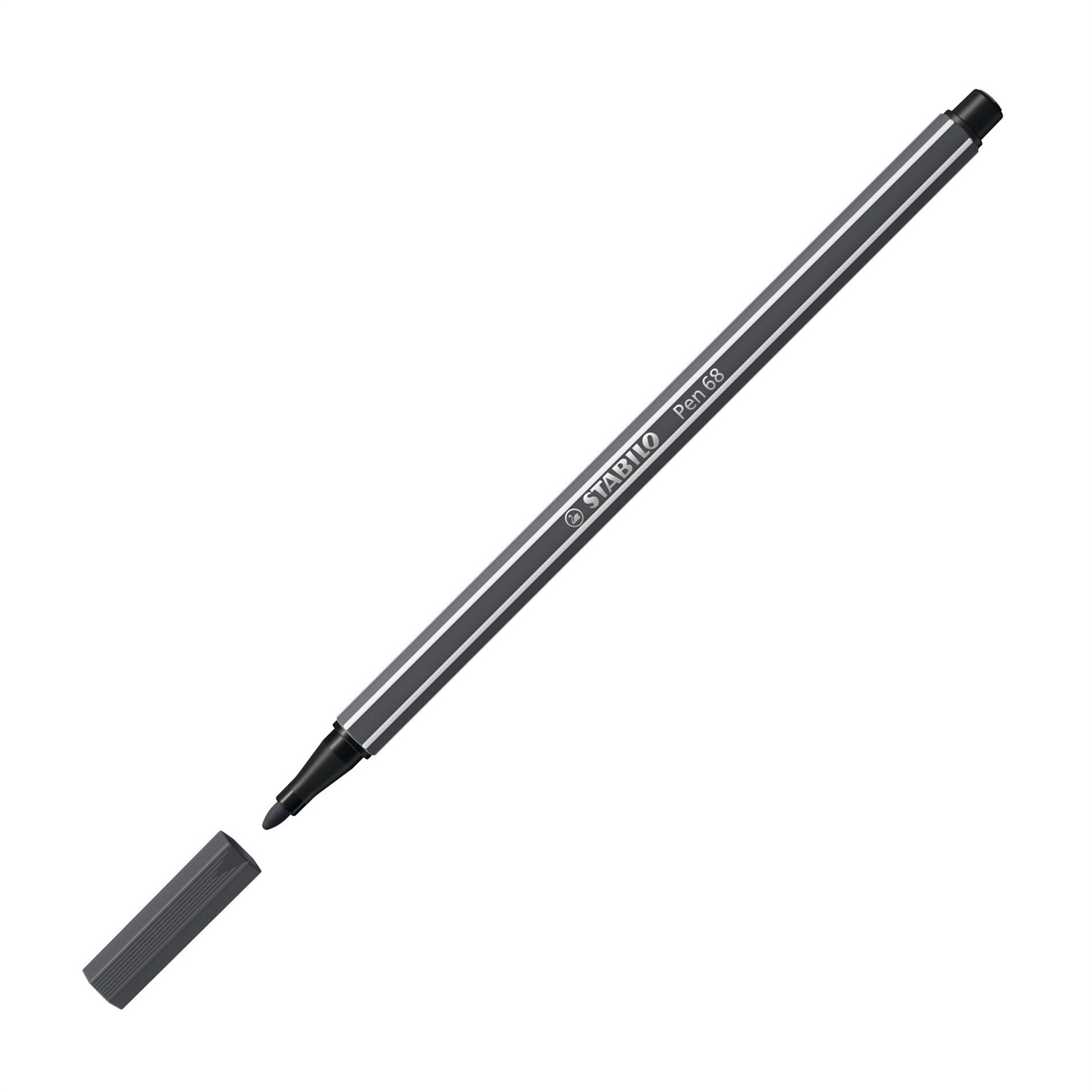STABILO Pen 68 Pennarello a Punta Media Grigio Freddo Profondo 1 mm - Inchiostro a Base d'Acqua, Acquarellabile, Resistente fino a 24 Ore