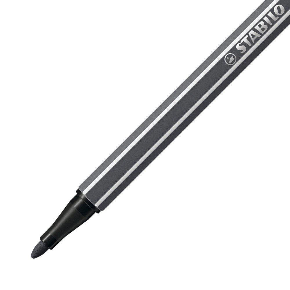 STABILO Pen 68 Pennarello a Punta Media Grigio Freddo Profondo 1 mm - Inchiostro a Base d'Acqua, Acquarellabile, Resistente fino a 24 Ore