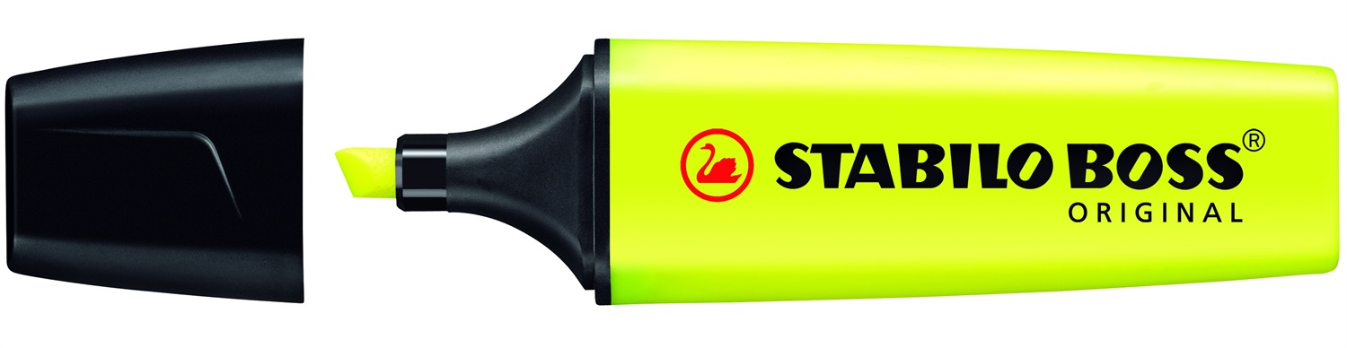 STABILO BOSS ORIGINAL Evidenziatore Giallo Punta A Scalpello 2-5 mm Ricaricabile