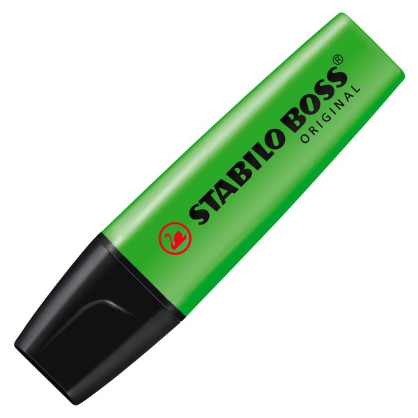 STABILO BOSS ORIGINAL Evidenziatore Ricaricabile Verde 2-5 mm Punta a Scalpello