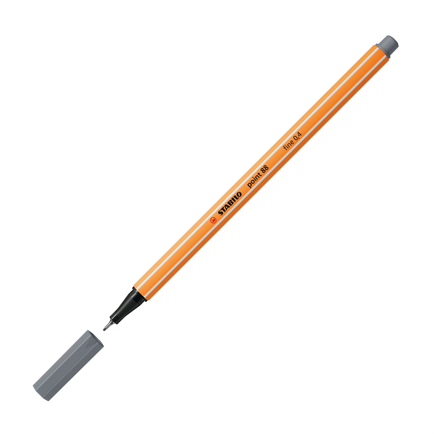 STABILO Fineliner Point 88® 0,4 mm Grigio Scuro - Punta Rinforzata, Dura a Lungo, Parzialmente Acquarellabile