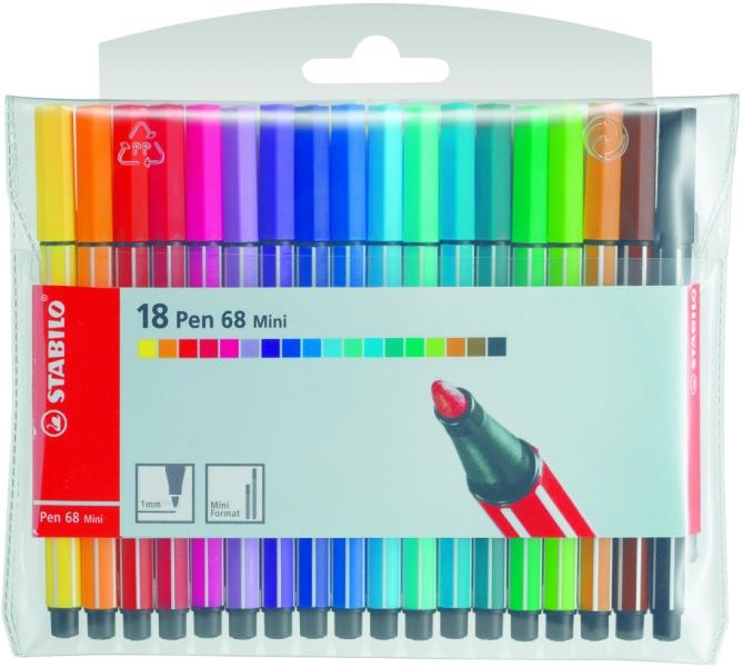 STABILO Pen 68 Pennarelli Assortiti 20 Colori - Punta Media 1 mm, Acquarellabili