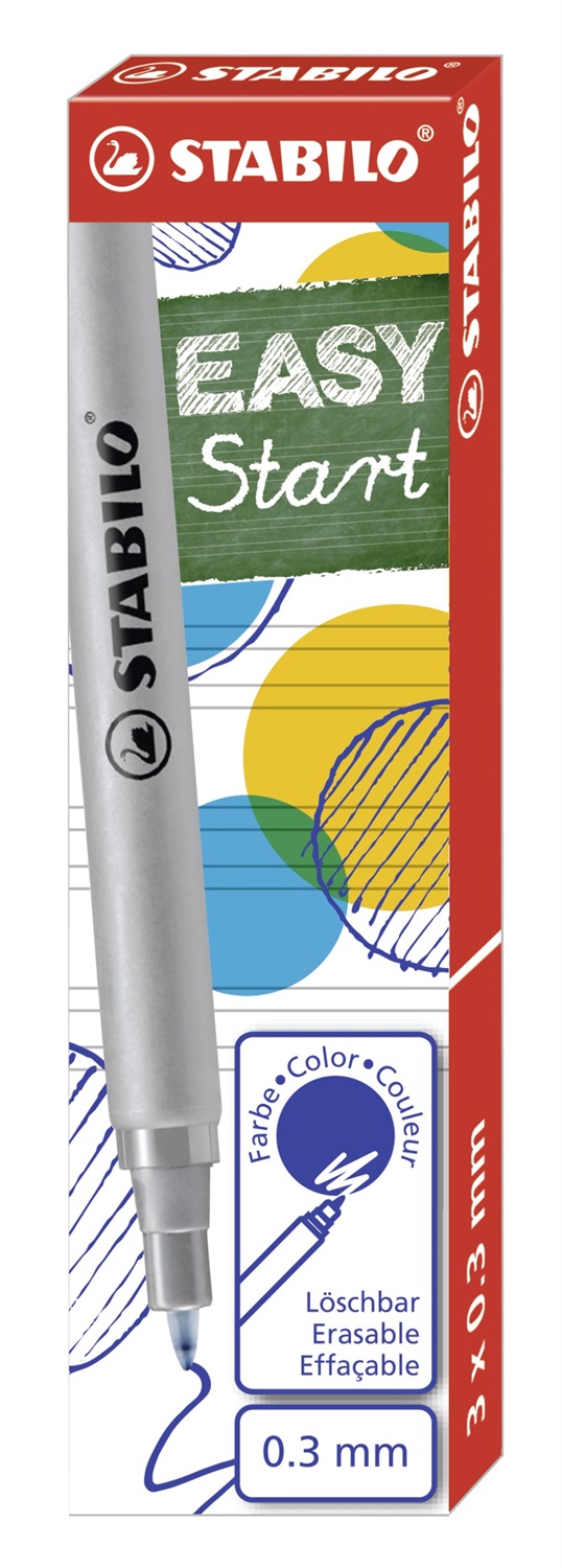 STABILO EASYoriginal Ricarica Blu - 3 pz - Punta Fine e Media - Ergonomica e Cancellabile
