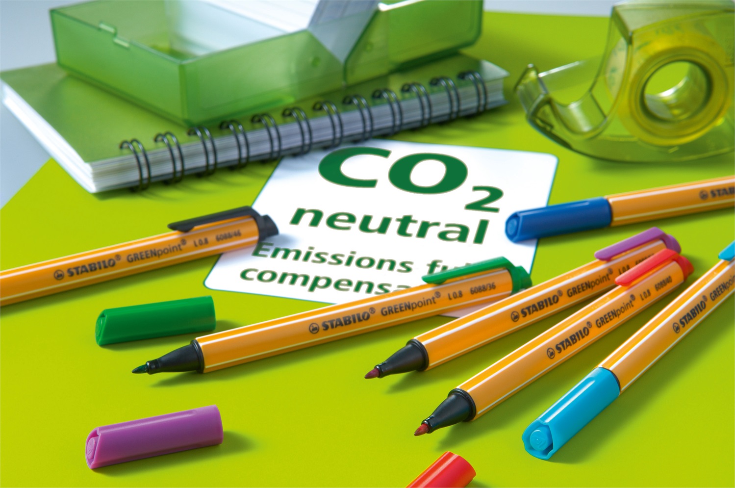 STABILO GREENpoint Pennarello Rosso 0,8 mm - Fusto in plastica riciclata, Punta in fibra resistente