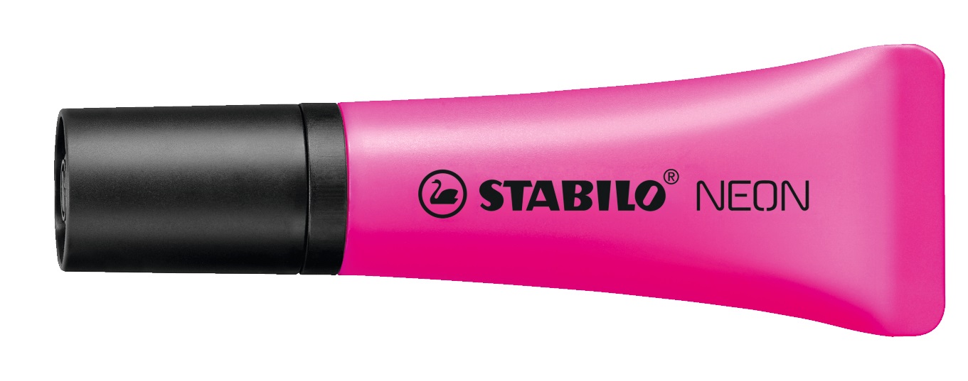 STABILO Neon Evidenziatore - Assortimento 4 Colori (Giallo, Verde, Arancione, Rosa) - Punta a Scalpello - Tratto 2-5 mm - Inchiostro a Base d'Acqua