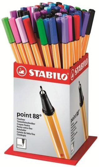 STABILO POINT 88 - Penna Fineliner Assortita da 60 Pz con Punta Rinforzata e Design Esagonale
