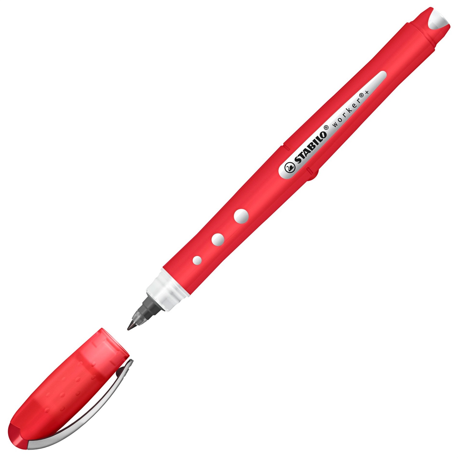 STABILO worker Colorful Penna Roller 0,5 mm Rosso - Inchiostro Liquido con Impugnatura Antiscivolo