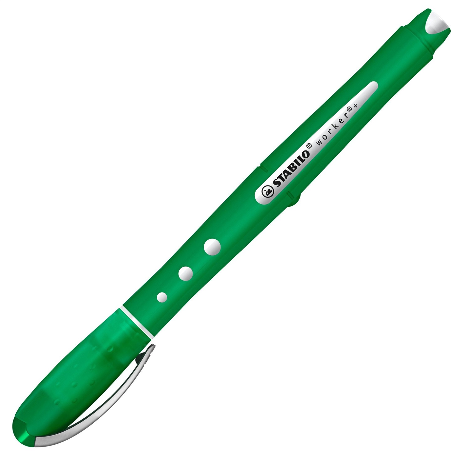 Stabilo Worker Penna Roller a Sfera Verde 0,5 mm con Inchiostro Liquido e Impugnatura Antiscivolo