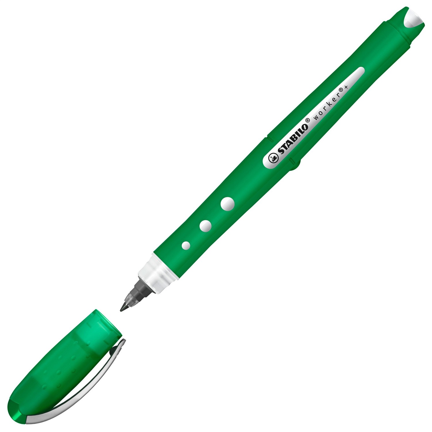 Stabilo Worker Penna Roller a Sfera Verde 0,5 mm con Inchiostro Liquido e Impugnatura Antiscivolo
