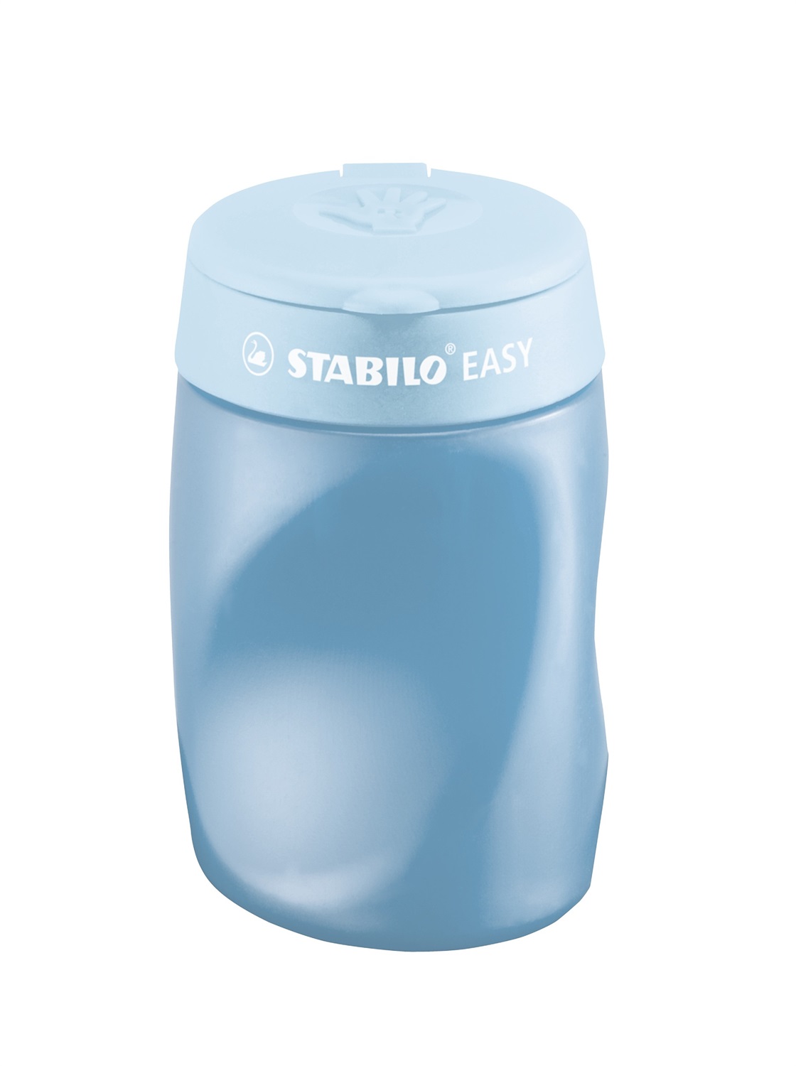 STABILO Temperamatite Manuale Ergonomico Blu con Contenitore - 3 Fori per Destrimani