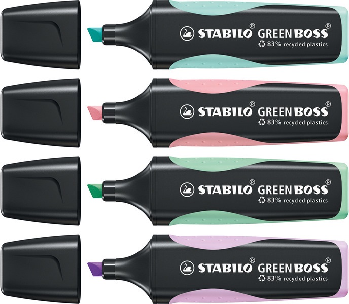 Stabilo GREEN BOSS® - Evidenziatore Giallo Ecosostenibile con 83% di Plastica Riciclata - Confezione da 10