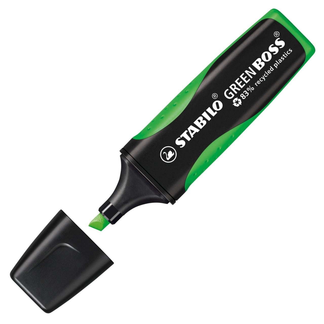 Stabilo GREEN BOSS - Evidenziatore Ecosostenibile Verde con 83% Plastica Riciclata - Confezione da 10