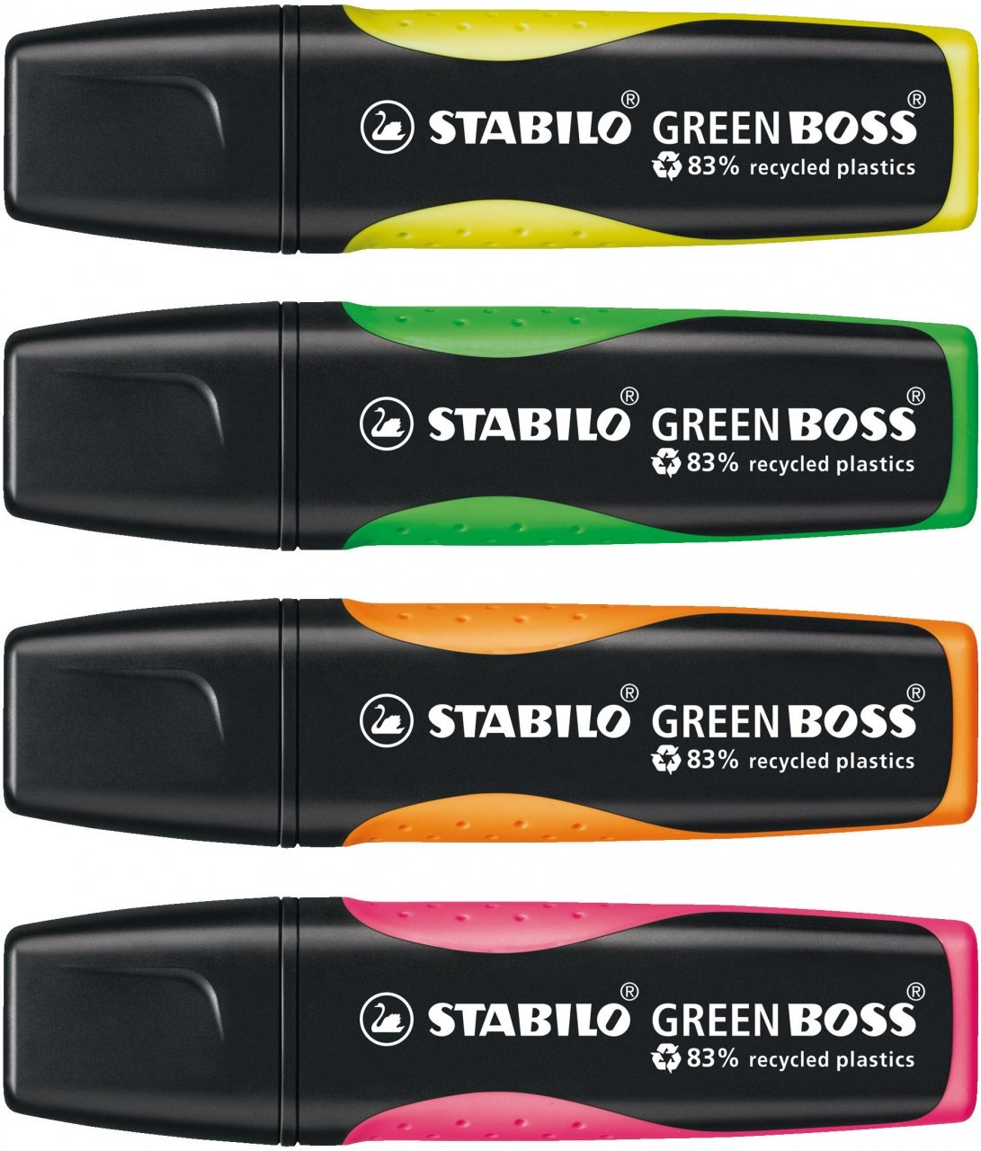 Stabilo GREEN BOSS - Evidenziatore Ecosostenibile Verde con 83% Plastica Riciclata - Confezione da 10