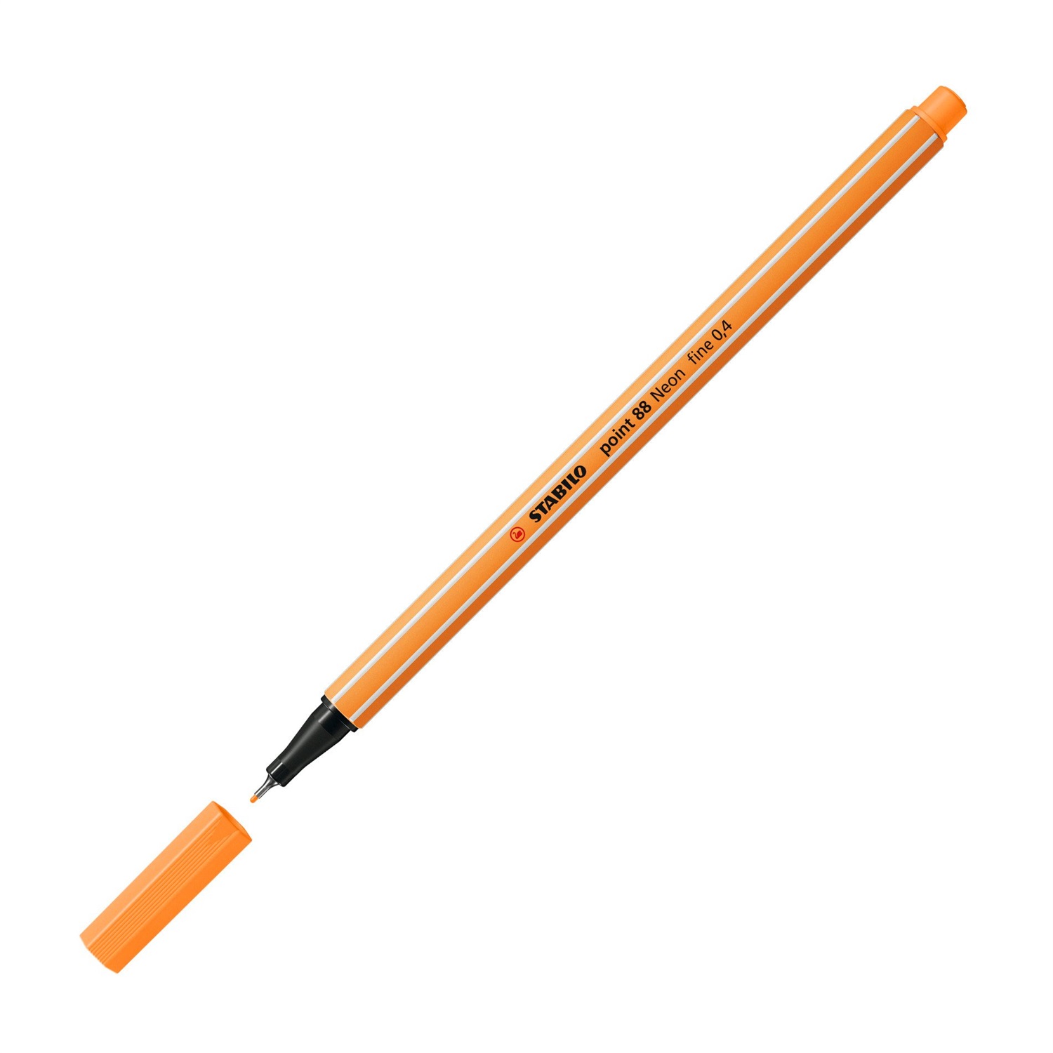 STABILO Point 88 - Penna tecnica a punta fine 0,4 mm Arancio Neon con punta rinforzata e cappuccio ventilato