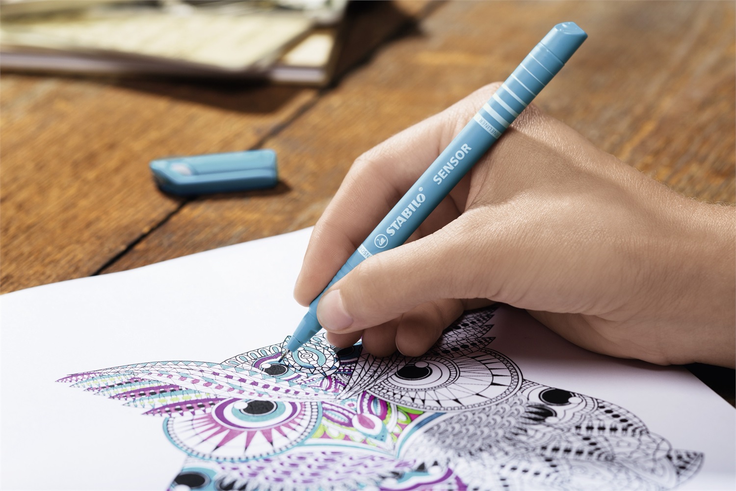 Stabilo SENSOR F Fineliner con Punta Ammortizzata - Tratto Fine (0,3 mm) - Astuccio da 8 Colori Assortiti