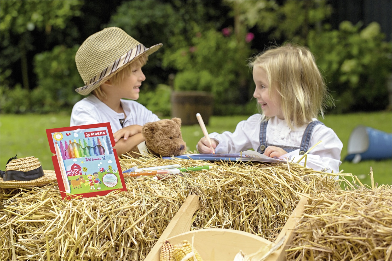 Stabilo Trio Jumbo Pennarelli Super Lavabili - Astuccio da 12 Colori Assortiti, Punta XXL 3mm, Impugnatura Triangolare