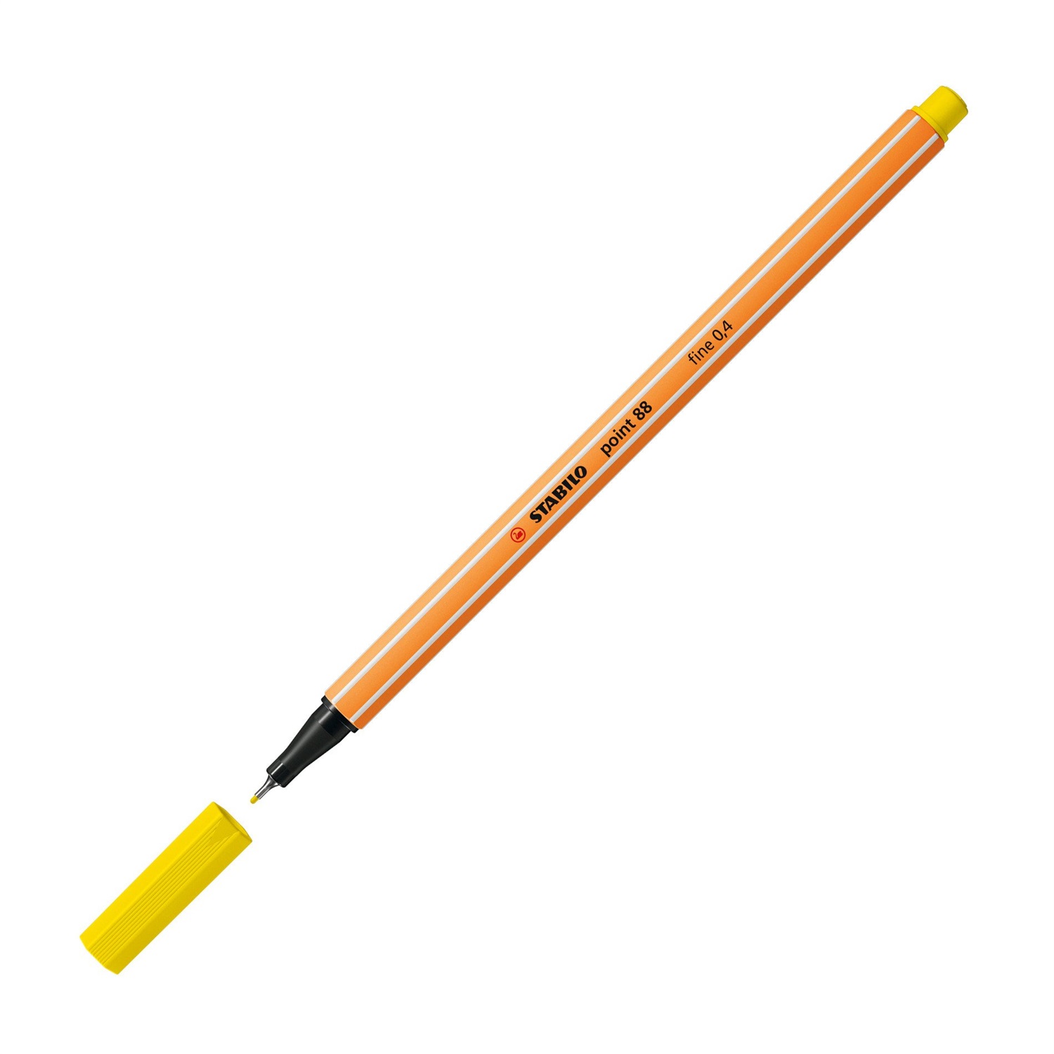 STABILO Fineliner Point 88 - Giallo Limone 0,4 mm - Punta Rinforzata in Metallo - Conf. 10 Pezzi